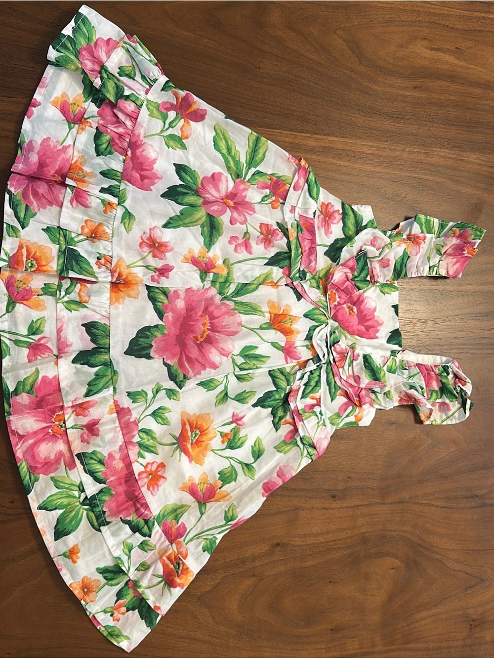 Janie and Jack White Floral Sundress with Pink & Orange Blooms